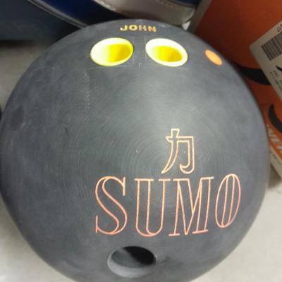 Two bowling balls for John, Sumo and Columbia