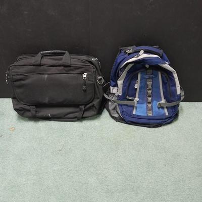 School backpack and a laptop bag