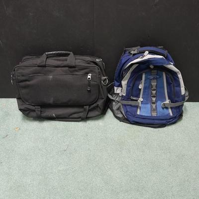 School backpack and a laptop bag