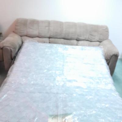 Brown Hide a bed sofa mattress still in plastic