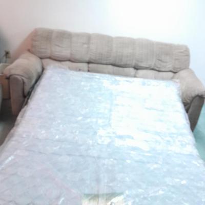 Brown Hide a bed sofa mattress still in plastic