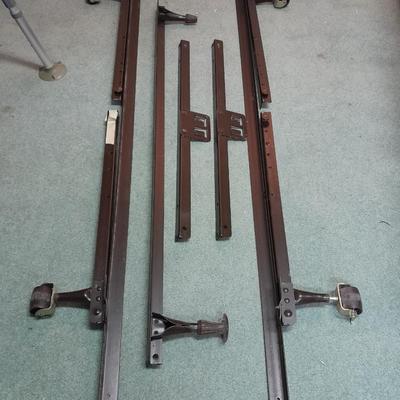 Queen sized metal Bed frame with wheels