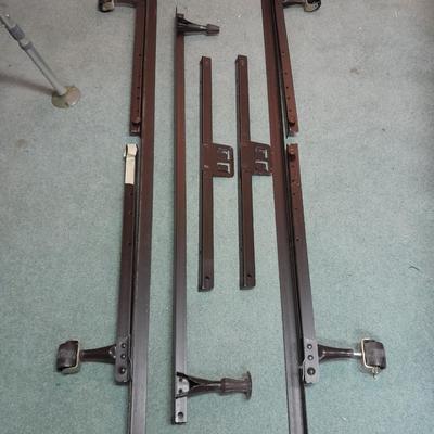 Queen sized metal Bed frame with wheels
