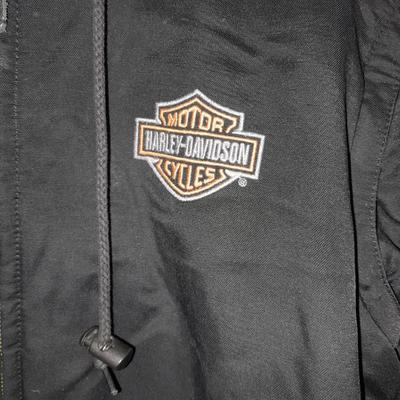 Hooded Harley Davidson Motorcycles Jacket with zip off sleeves