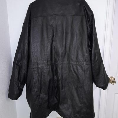 Exceed Men's genuine Leather black coat XL TALL