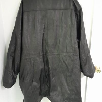 Exceed Men's genuine Leather black coat XL TALL