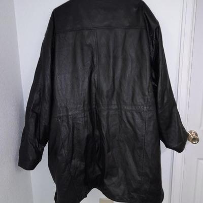 Exceed Men's genuine Leather black coat XL TALL