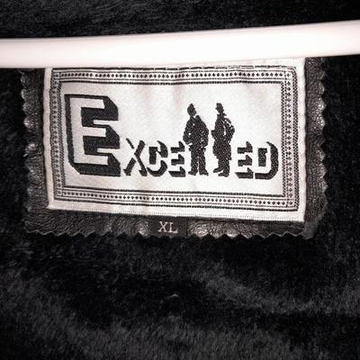 Exceed Men's genuine Leather black coat XL TALL