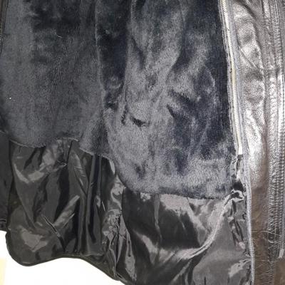 Exceed Men's genuine Leather black coat XL TALL