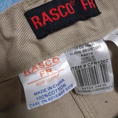 Four pairs of Men's work Jeans Rasco FR, Wrangler, Size 46 x 30 & 40 x 32