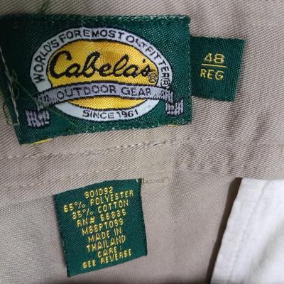 Four pairs of Men's Slacks 42 x 30, Cabela's 48 REG, Docker's 40 x 32