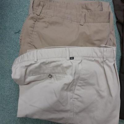 Four pairs of Men's Slacks 42 x 30, Cabela's 48 REG, Docker's 40 x 32