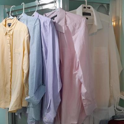 Eight Men's long sleeve button up shirts