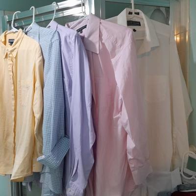 Eight Men's long sleeve button up shirts