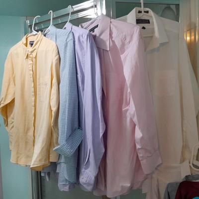 Eight Men's long sleeve button up shirts
