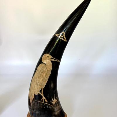 Etched Horns With Birds