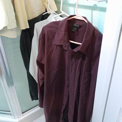 Eight Men's long sleeve button up shirts xl, 18, 34/35