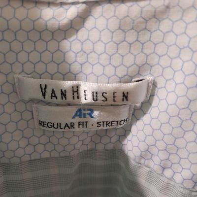 Eight Men's long sleeve button up shirts xl, 18, 34/35