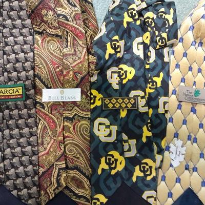 Fourteen Neckties CU Buffs, Fun designs and colors Bill Blass, Grant, Executive Collection and more