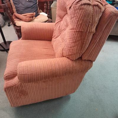 LA-Z-BOY Chair Company Recliner with Rock and swivel too and floor lamp