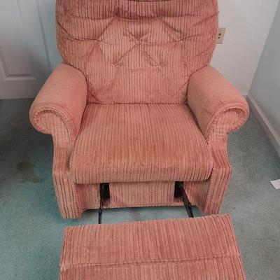 LA-Z-BOY Chair Company Recliner with Rock and swivel too and floor lamp