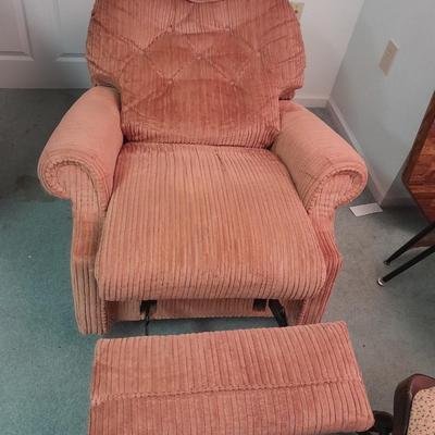 LA-Z-BOY Chair Company Recliner with Rock and swivel too and floor lamp