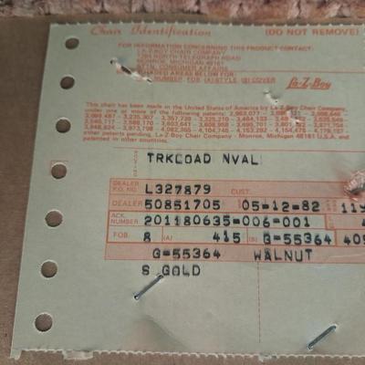 LA-Z-BOY Chair Company Recliner with Rock and swivel too and floor lamp