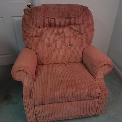 LA-Z-BOY Chair Company Recliner with Rock and swivel too and floor lamp