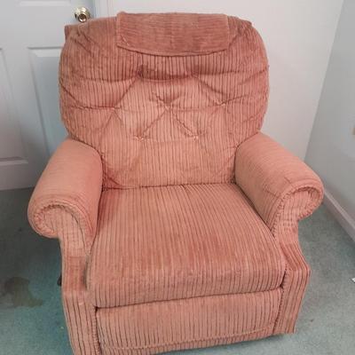 LA-Z-BOY Chair Company Recliner with Rock and swivel too and floor lamp