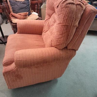 LA-Z-BOY Chair Company Recliner with Rock and swivel too and floor lamp