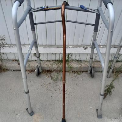 Adjustable Mobility walker and adjustable walking cane