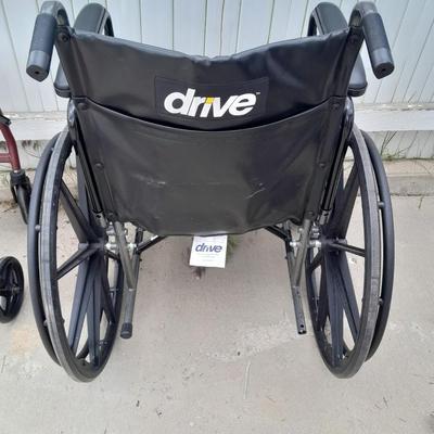 Drive folding Mobility chair wheelchair with removable leg rests.