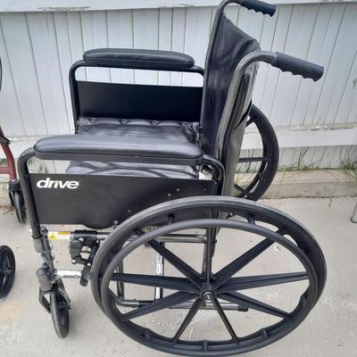 Drive folding Mobility chair wheelchair with removable leg rests.