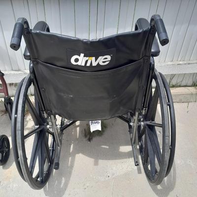 Drive folding Mobility chair wheelchair with removable leg rests.