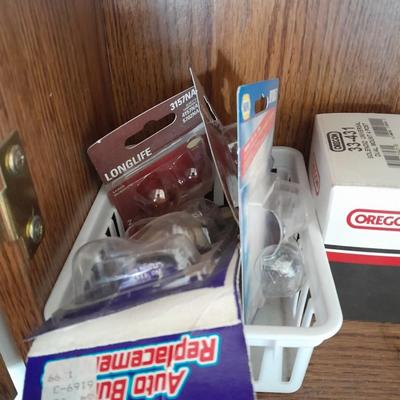 Folding door storage cabinet with Household and automobile chemicals