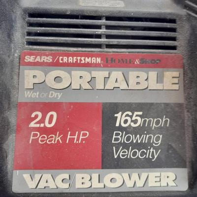 Sears Craftsman Portable Vac Blower with Attachments