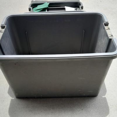 Craftsman multi-level step stool toolbox with wooden handled trowels and tools