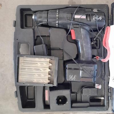 Craftsman 3/8" 14.4 Volt Cordless Drill Driver with case and drill bits