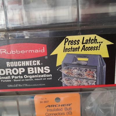 Rubbermaid Roughneck Drop Bins and Divided hardware organizer