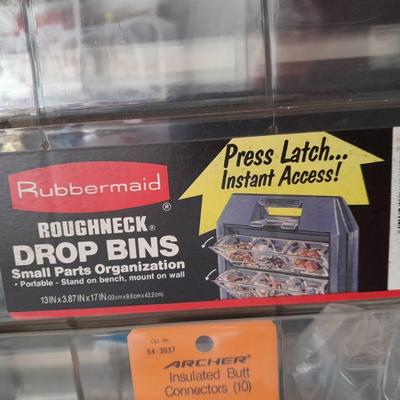 Rubbermaid Roughneck Drop Bins and Divided hardware organizer