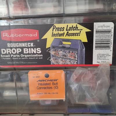 Rubbermaid Roughneck Drop Bins and Divided hardware organizer