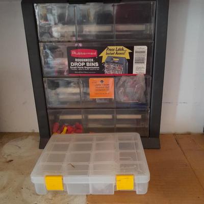 Rubbermaid Roughneck Drop Bins and Divided hardware organizer