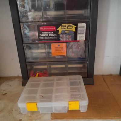 Rubbermaid Roughneck Drop Bins and Divided hardware organizer