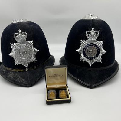 Vintage Metropolitan England Police Hats & Cufflinks *Read Details