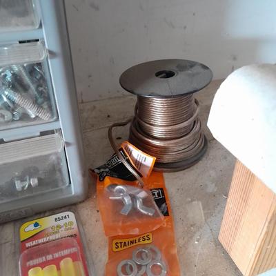 Hardware organizer with an assortment of hardware