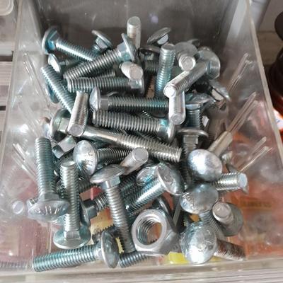 Hardware organizer with an assortment of hardware