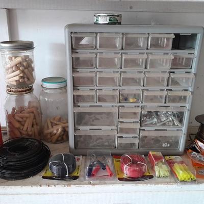 Hardware organizer with an assortment of hardware