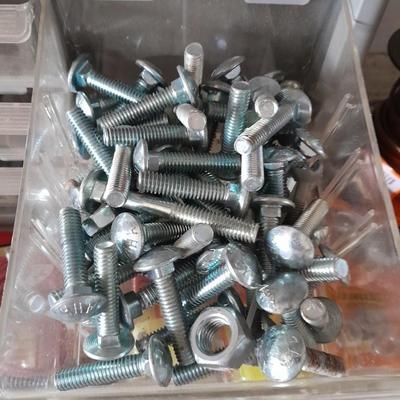 Hardware organizer with an assortment of hardware