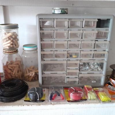 Hardware organizer with an assortment of hardware