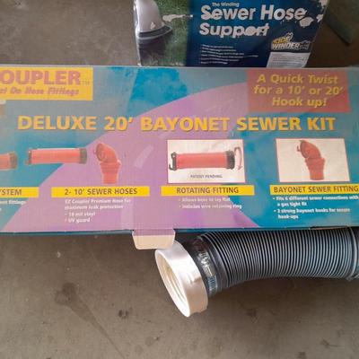 RV / CAMPER Sewer hose support, and 20' Bayonet sewer kit